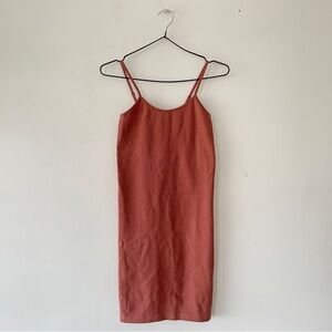 Workhall Dusty Rose Ribbed Slip Dress Women’s Small